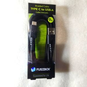 9 Foot Type C to USB-A Charging Tangle-Resistant Cable by FUSEBOX